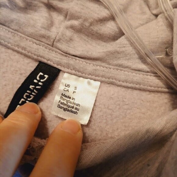 DIVIDED H&M Beverly Hills CA Hoodie Sweatshirt women S Pink Gray pullover Soft! - Picture 5 of 5